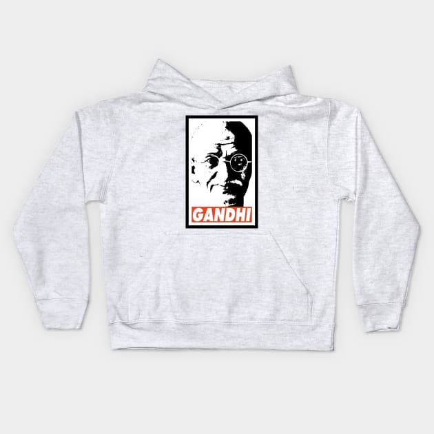 GANDHI Kids Hoodie by Nerd_art